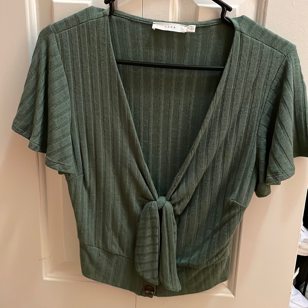 Green crop top